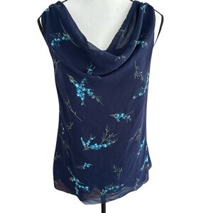 Apt. 9 Navy Blue Floral Blouse